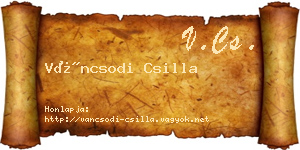 Váncsodi Csilla névjegykártya